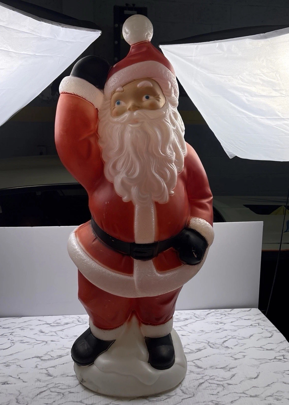 Vintage General Foam Plastics Waving Santa Blow Mold 40