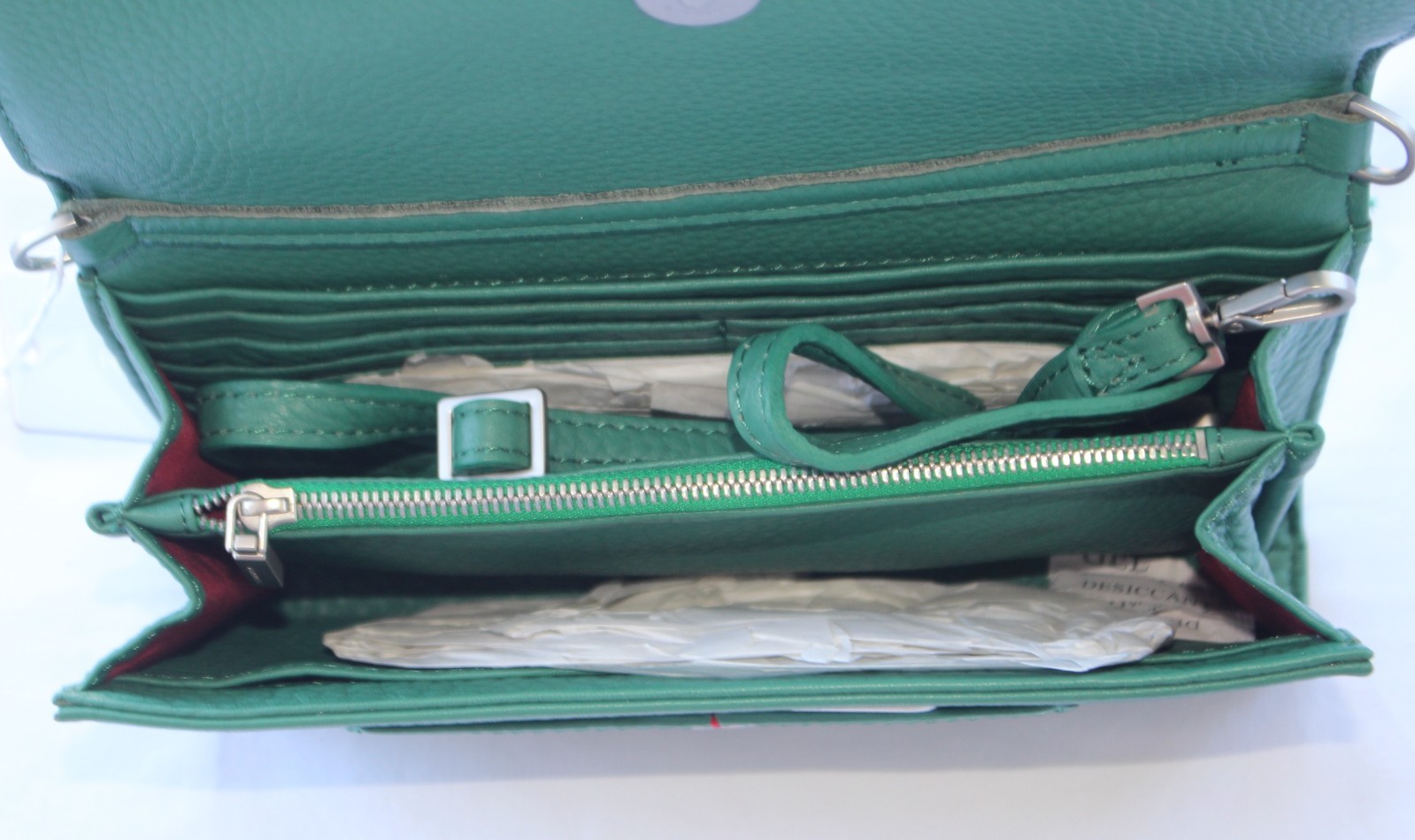 $395 New HAMMITT Pebbled Leather AJ CROSSBODY Clutch Purse VERDANT GREEN Stud