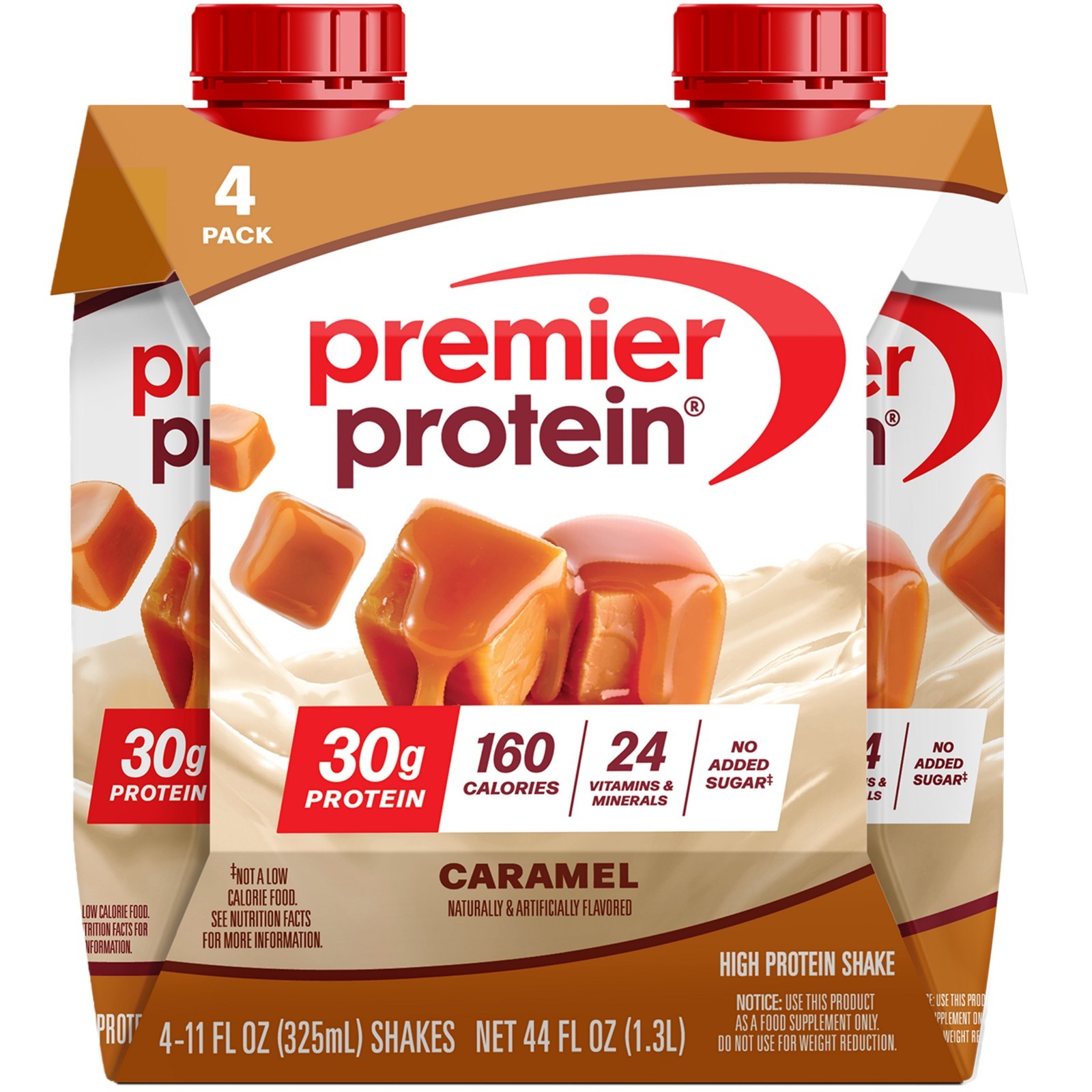 Premier Protein Shake, Caramel, 30g Protein, 11 fl oz, 4 Ct