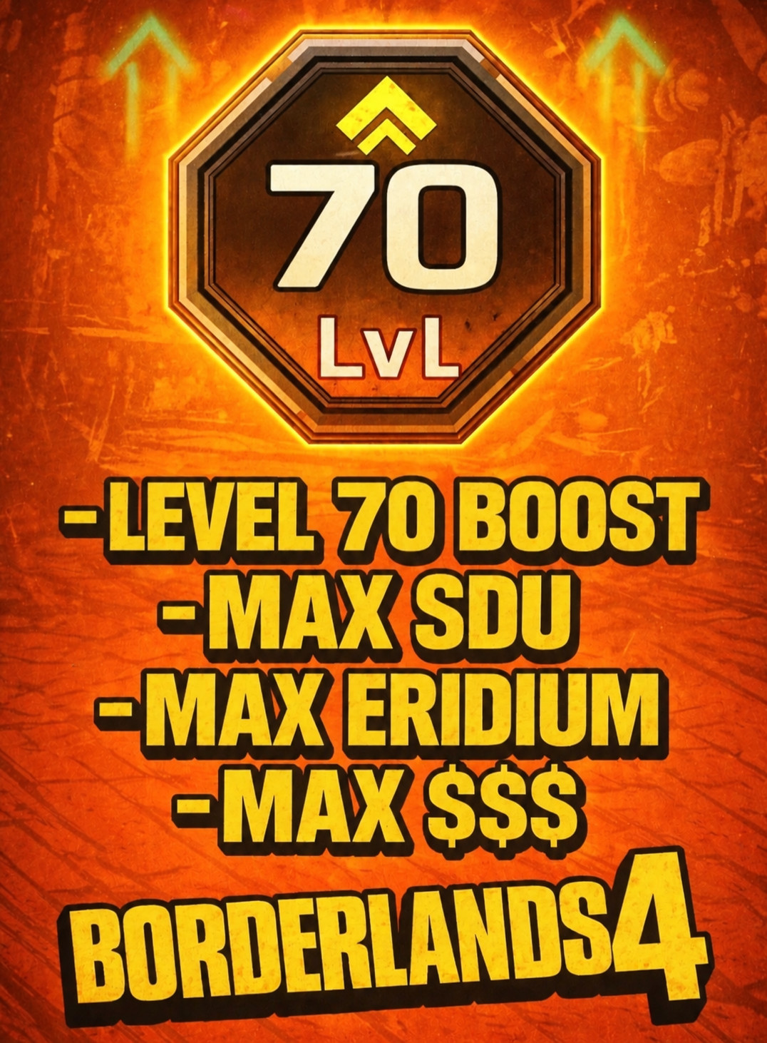 Borderlands 4⭐INSTANT LVL 70 BOOST⭐MAX SDU⭐MAX ERIDIUM⭐MAX MONEY $$$⭐PSN/XBOX/PC
