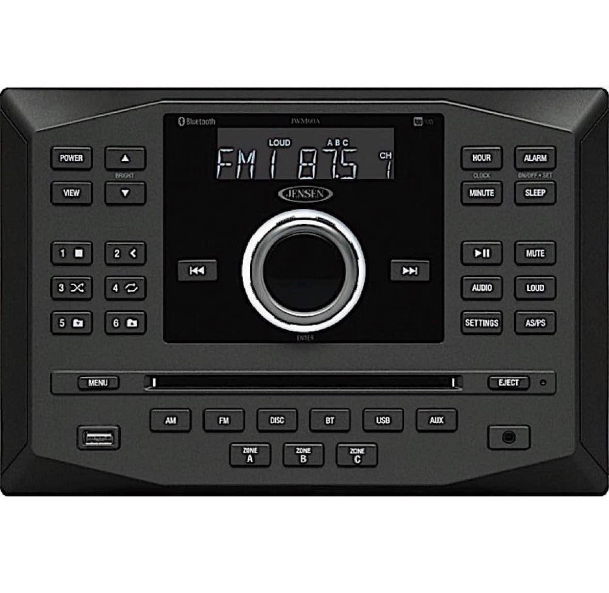 Jensen JWM62A AM/FM/DVD/CD/USB Bluetooth Stereo with App Control