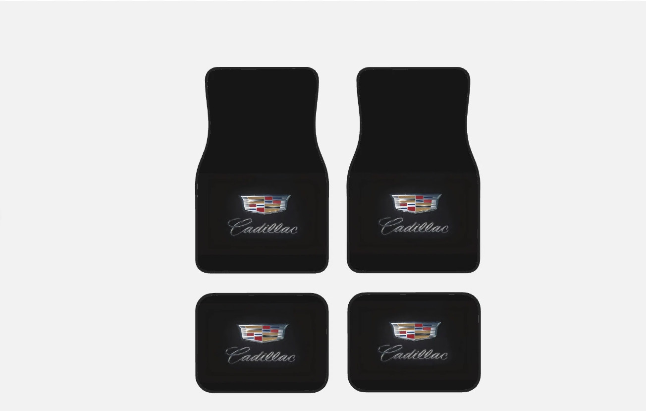 Cadillac 4PCS Universal Car Floor Mats Auto Carpets Interior Trim Accessories