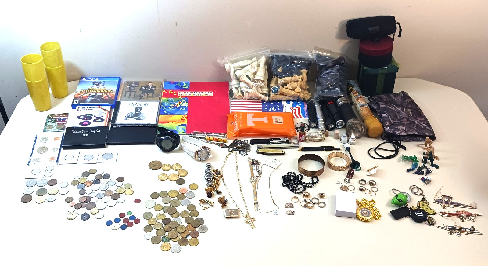 Grandpas Premium Vintage Junk Drawer Estate Lot Coins Watches Knives Jewelry Grandpas Premium Vintage Junk Drawer Estate Lot Coins Watches Knives Jewelry