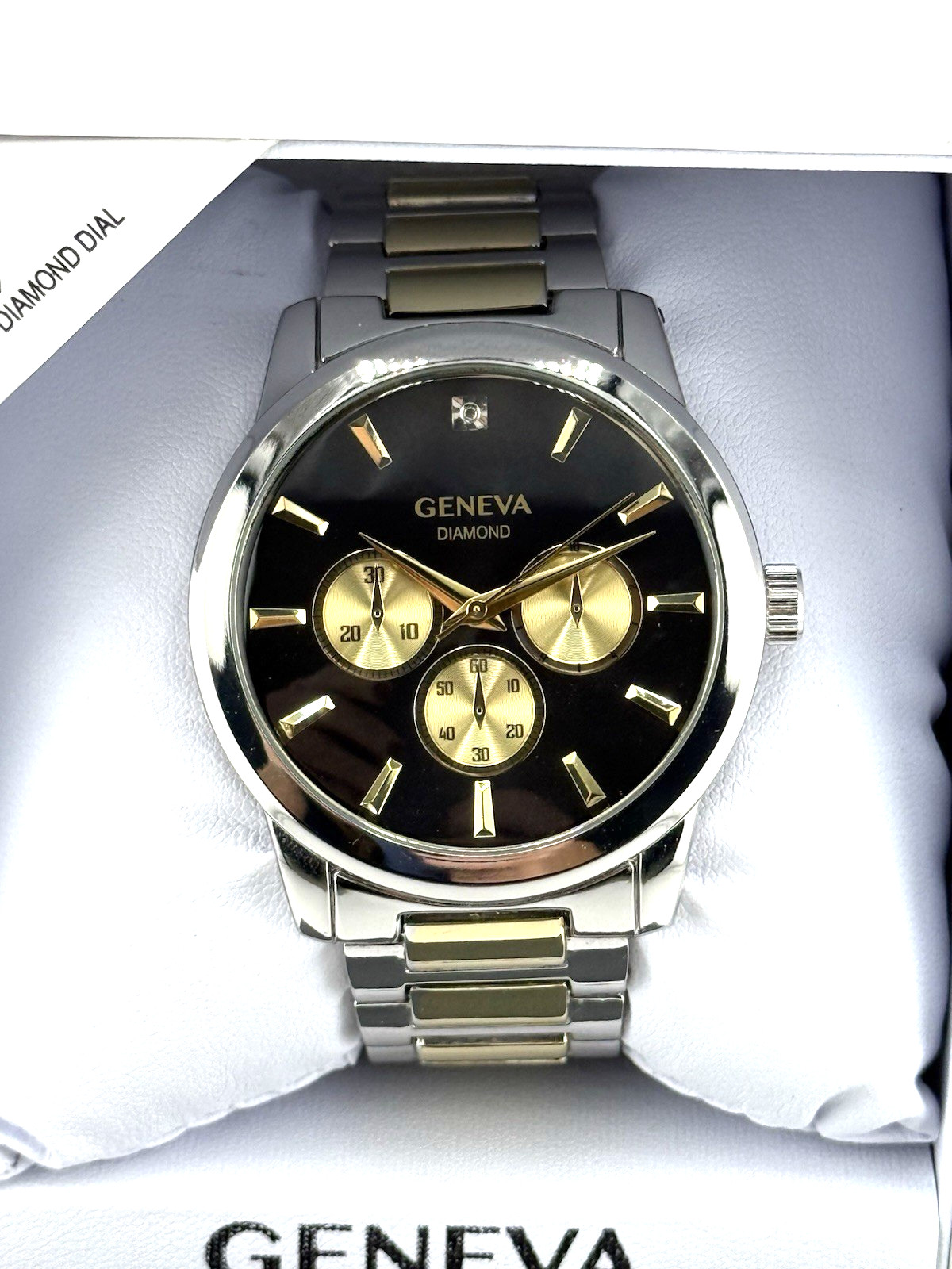 Geneva Diamond Accent Two Tone Men's Bracelet Watch - KHA0011TTG