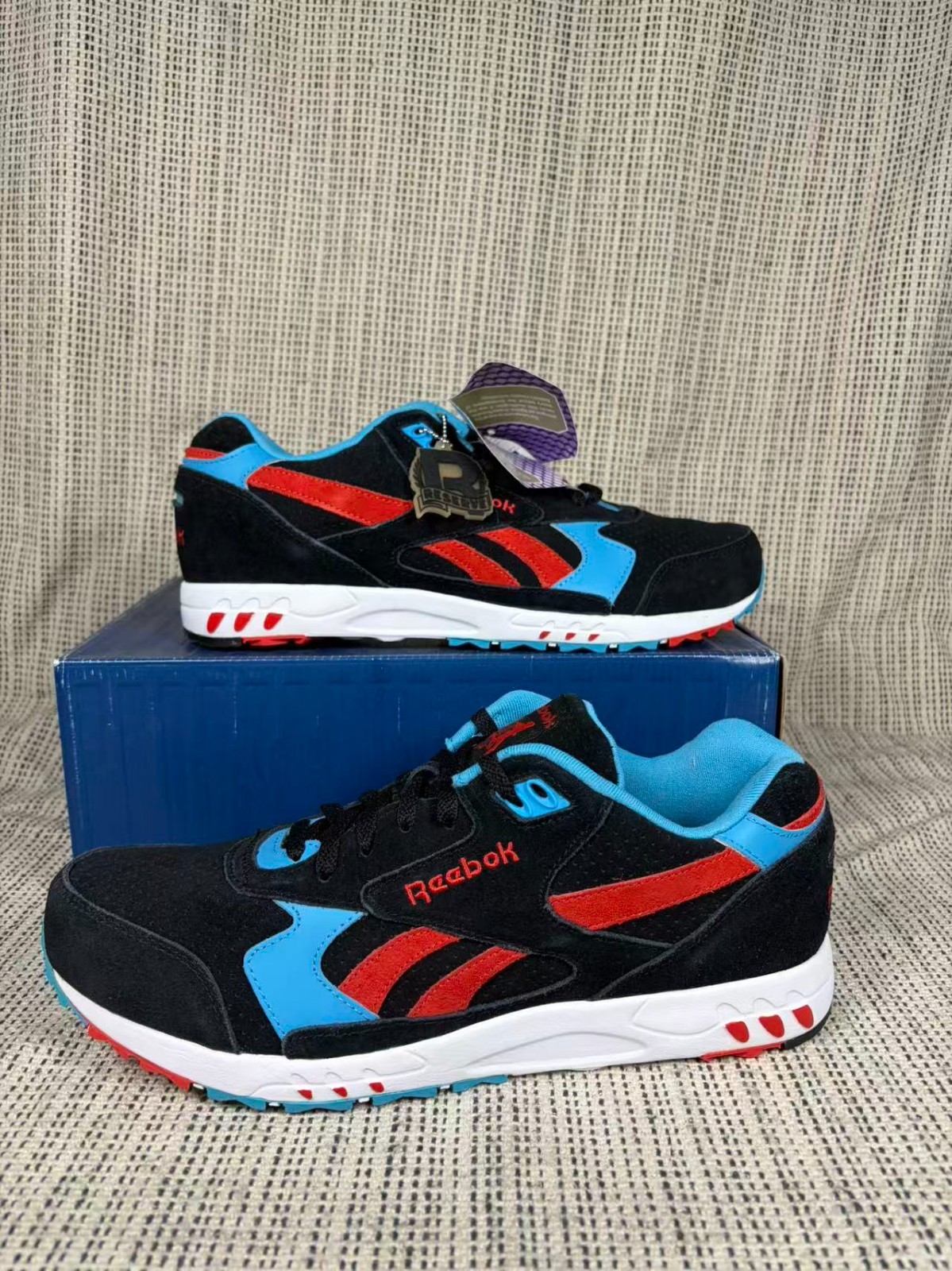 Reebok-Inferno Sport Suede \'Black Blue Red\' Men\'s Shoes M43214