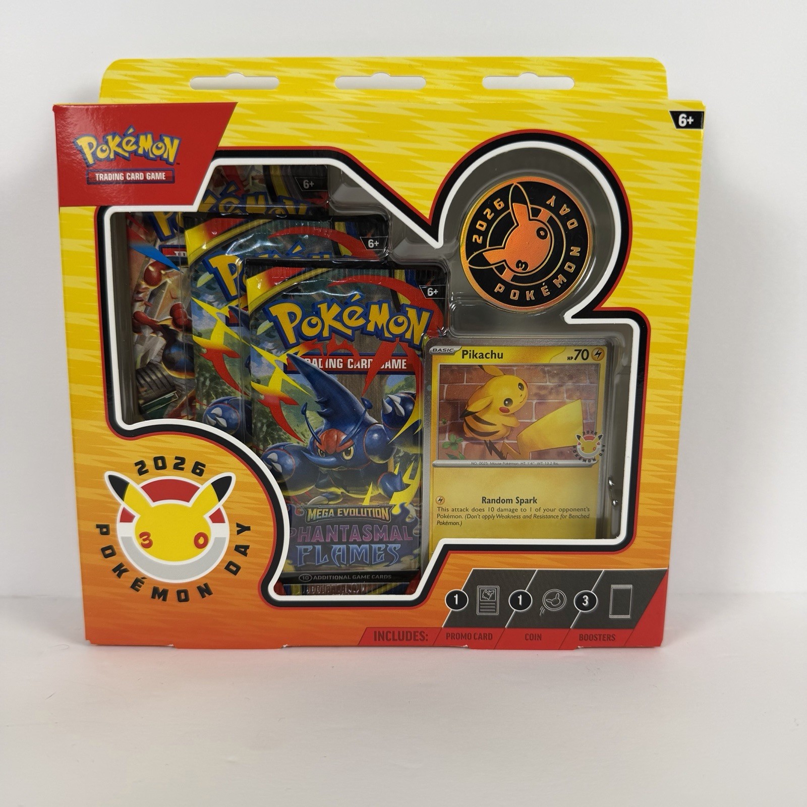 Pokémon TCG Pokémon Day 2026 Box – Pikachu Promo Card, Coin & Booster Packs