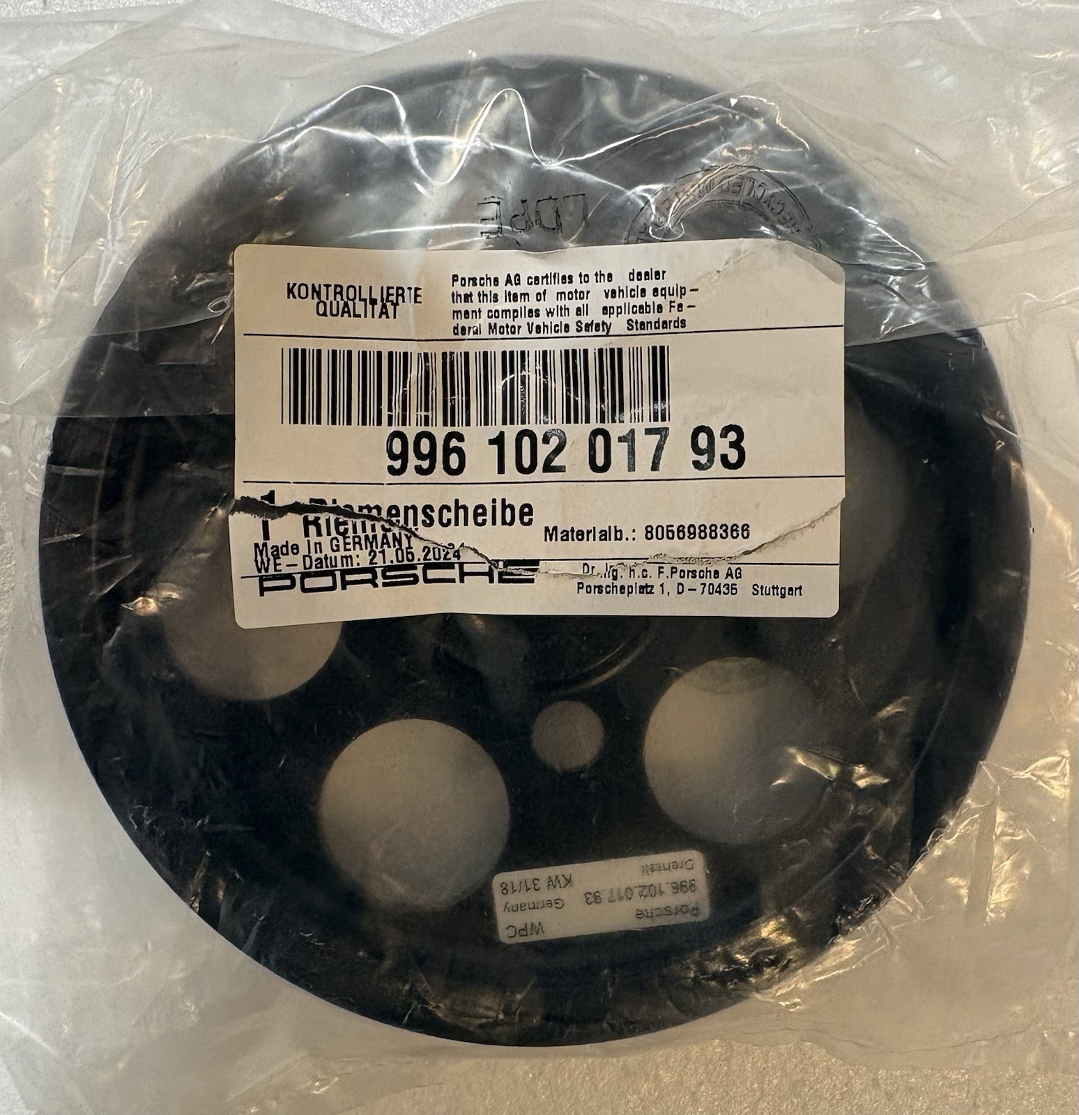 Porsche 996 GT3 Crankshaft Pulley OEM Brand New