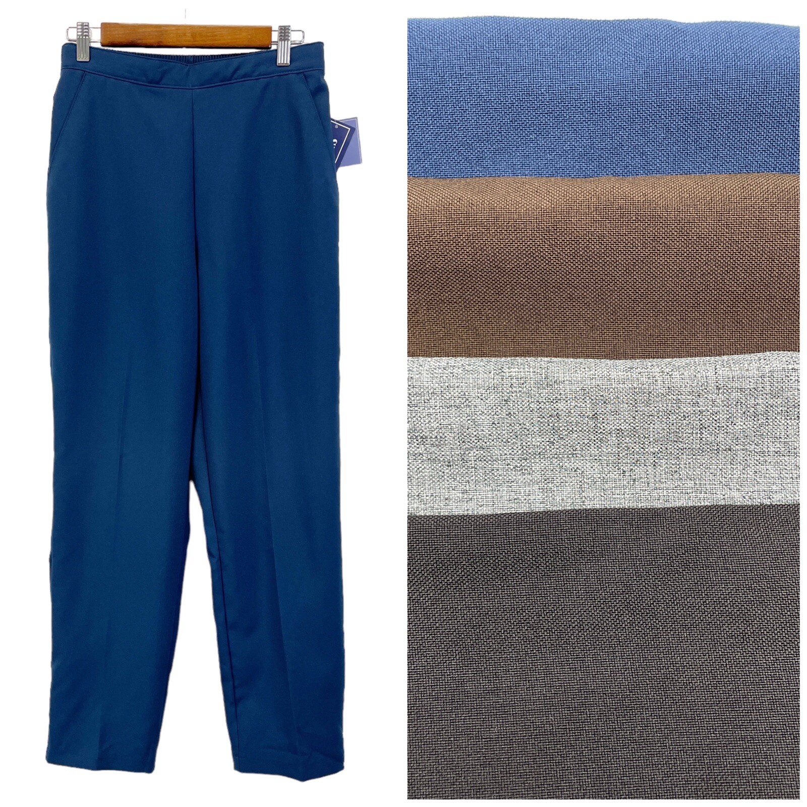 NEW Laura Scott Comfort-Waist Flat Front Woven Dress Pants Women Classic