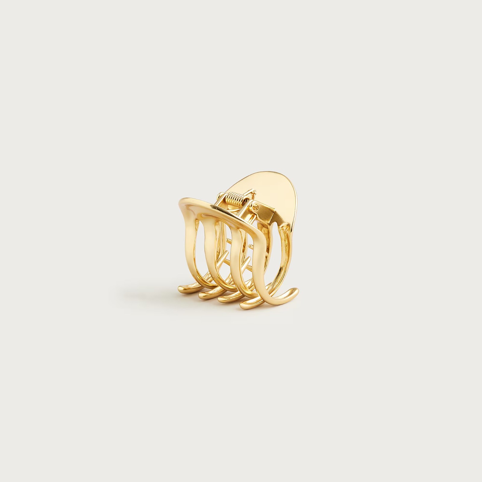 NWT J CREW Shiny Matte Gold Metallic Claw Clip, Metal Hair Accessory