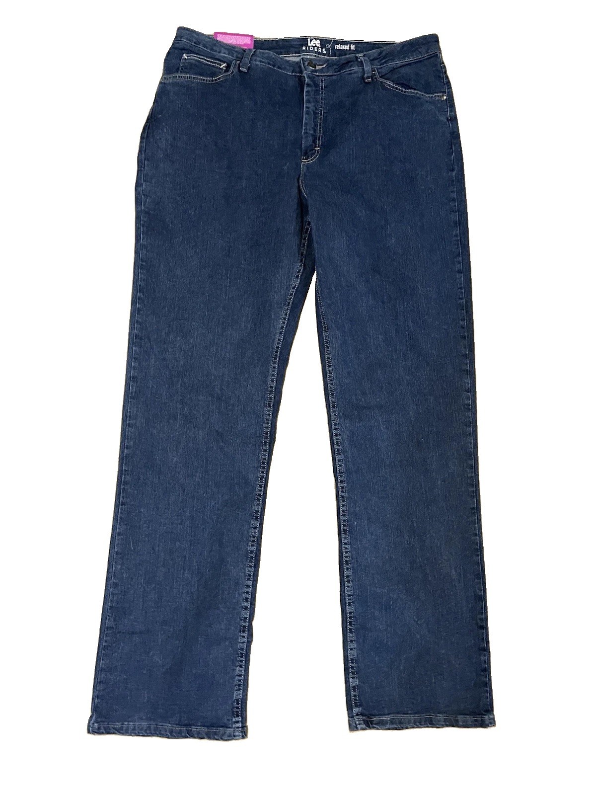 Lee Riders Women\'s Relaxed Fit Straight Leg Dark Wash Blue Denim Jeans 16 L NWT Lee Riders Women\'s Relaxed Fit Straight Leg Dark Wash Blue Denim Jeans 16 L NWT
