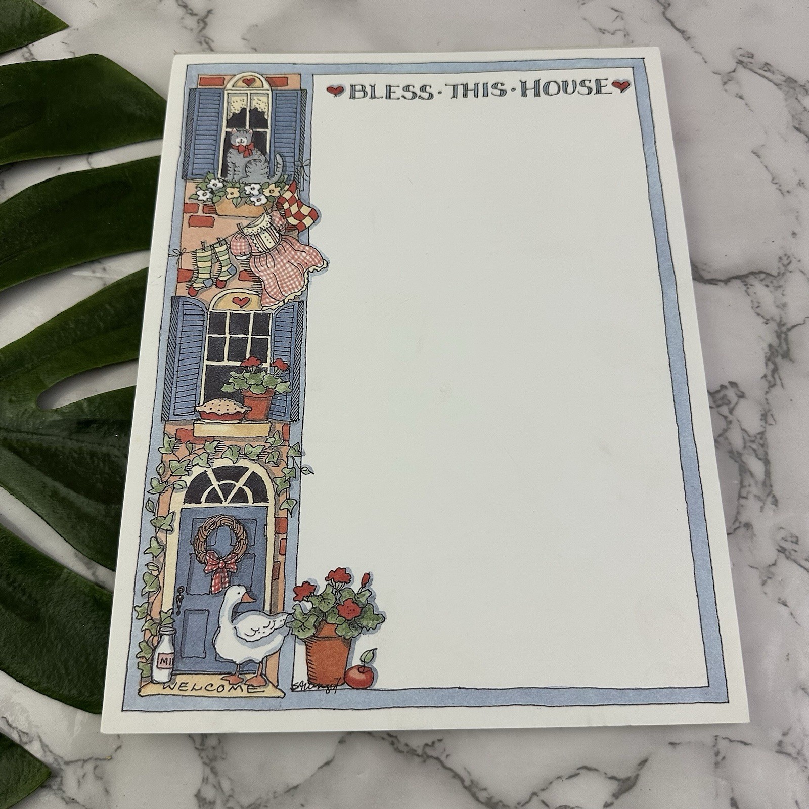 Main Street Press Vintage 90s Letter Pad Blank Note Paper Country Goose Cat Main Street Press Vintage 90s Letter Pad Blank Note Paper Country Goose Cat