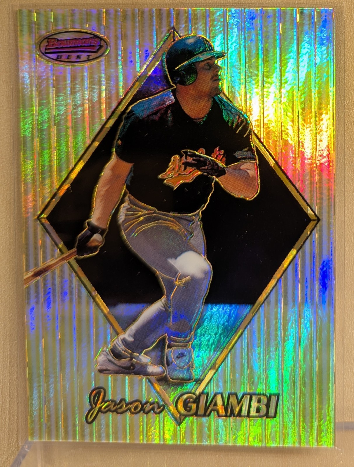 1999 Bowman\'s Best ATOMIC REFRACTOR 24 Jason Giambi Athletics RARE PARALLEL /100