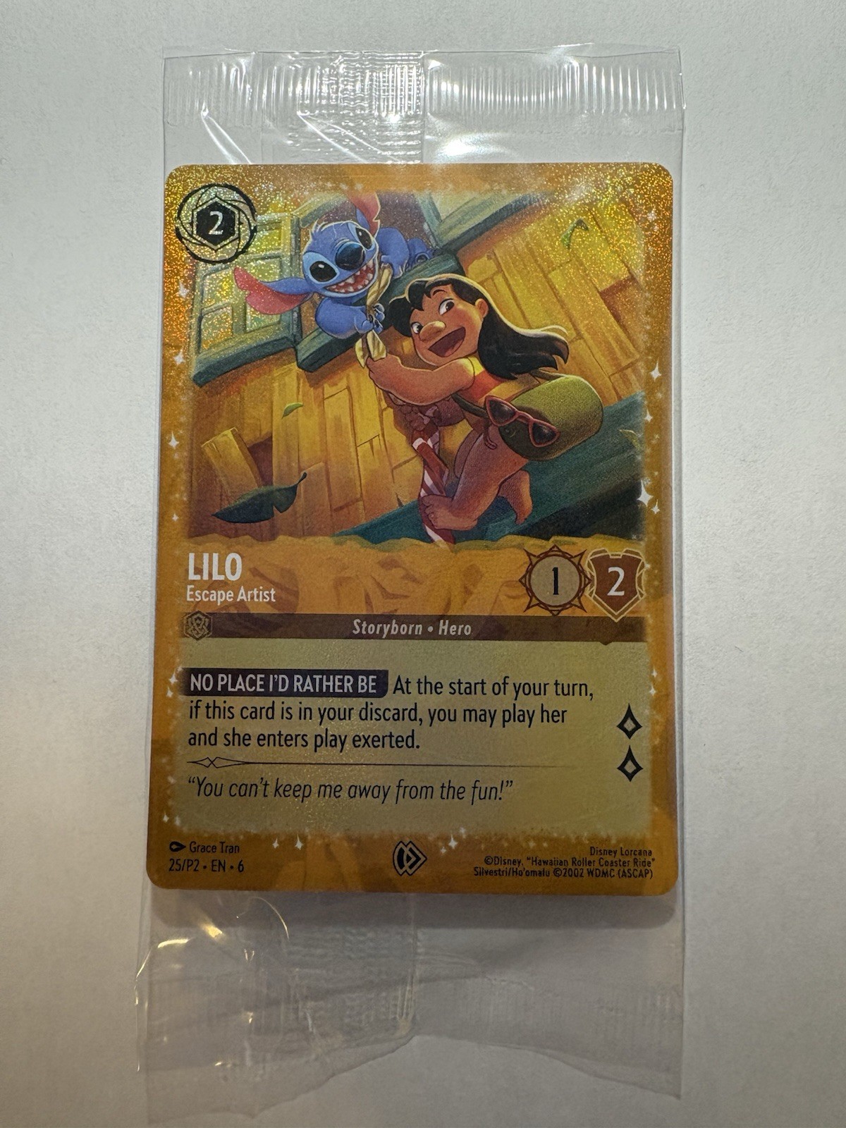 Disney Lorcana Lilo - Escape Artist Promo Card Holo 25/P2