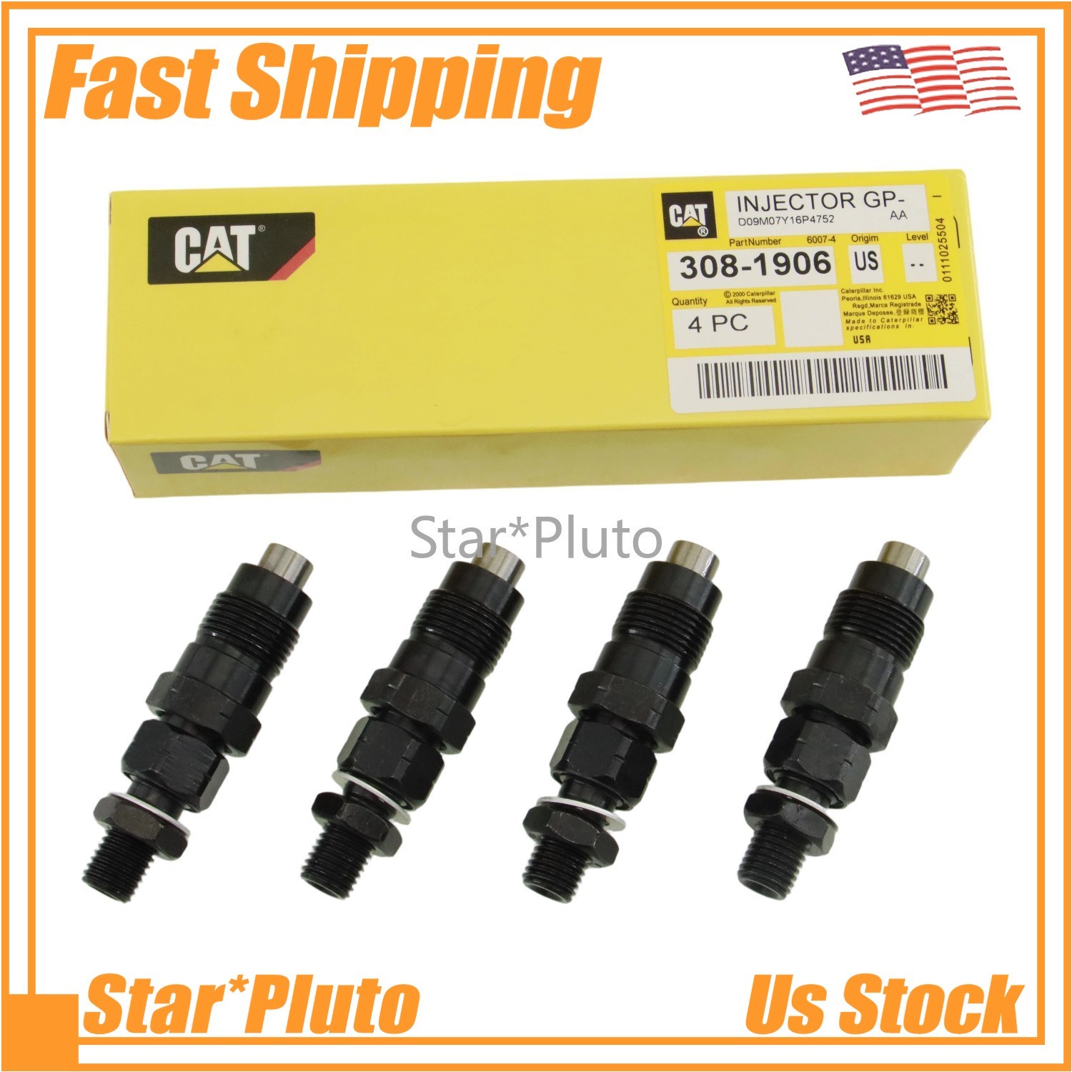4PCS Fuel Injector for CAT 3024C C2.2 216B 226B2 226B3 232B2 232D 232D3 308-1906