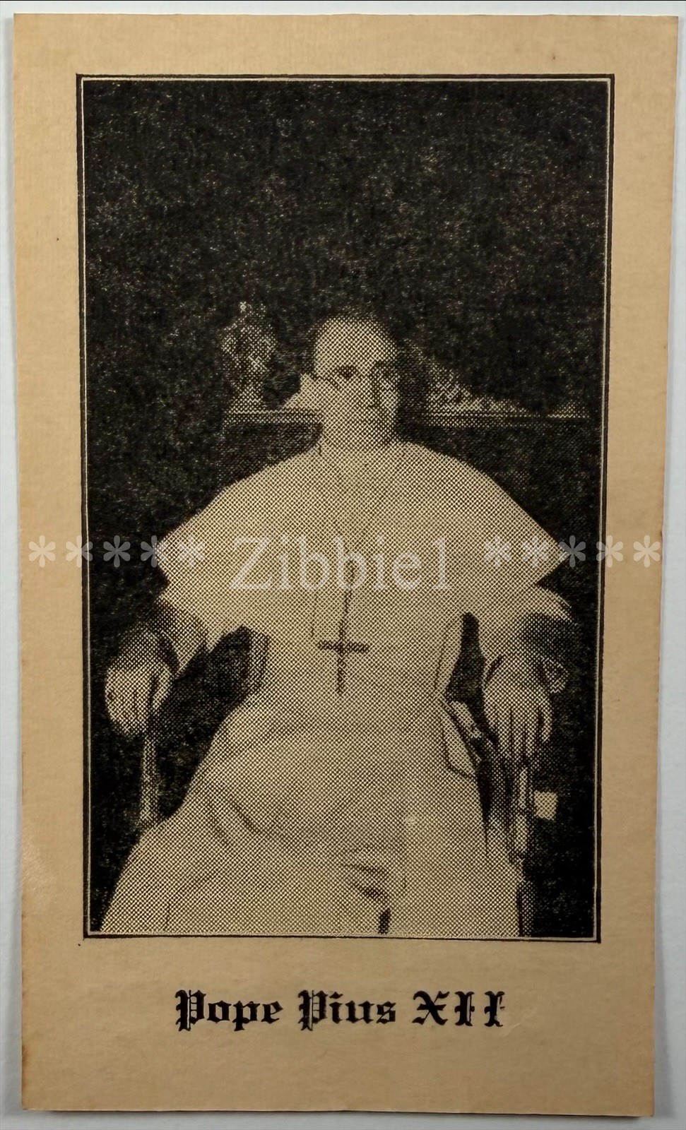 Pope Pius XII, Vintage Holy Devotional Prayer Card.