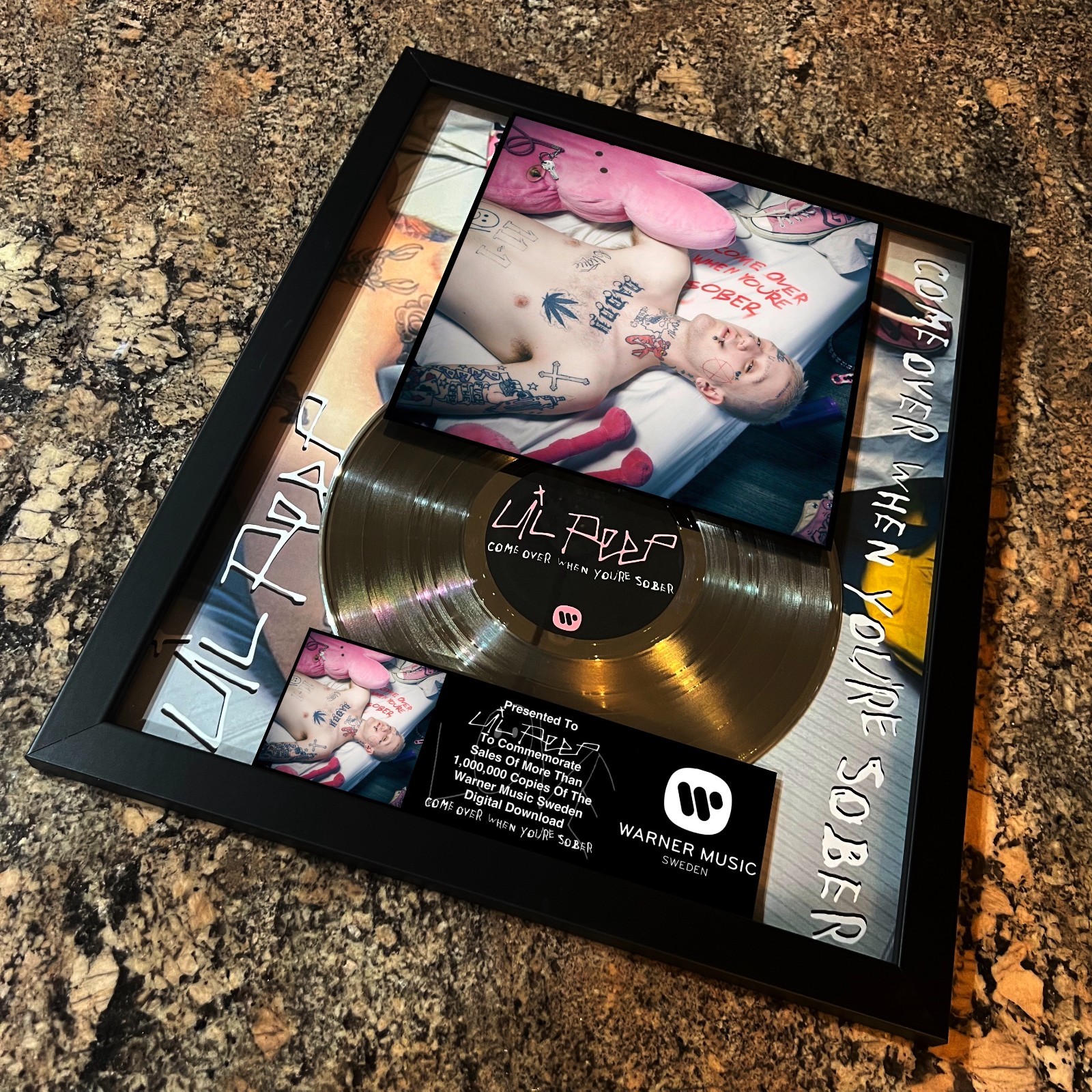 Lil Peep ( Come Over When You\'re Sober ) Platinum Music Award Vinyl LP Record CD