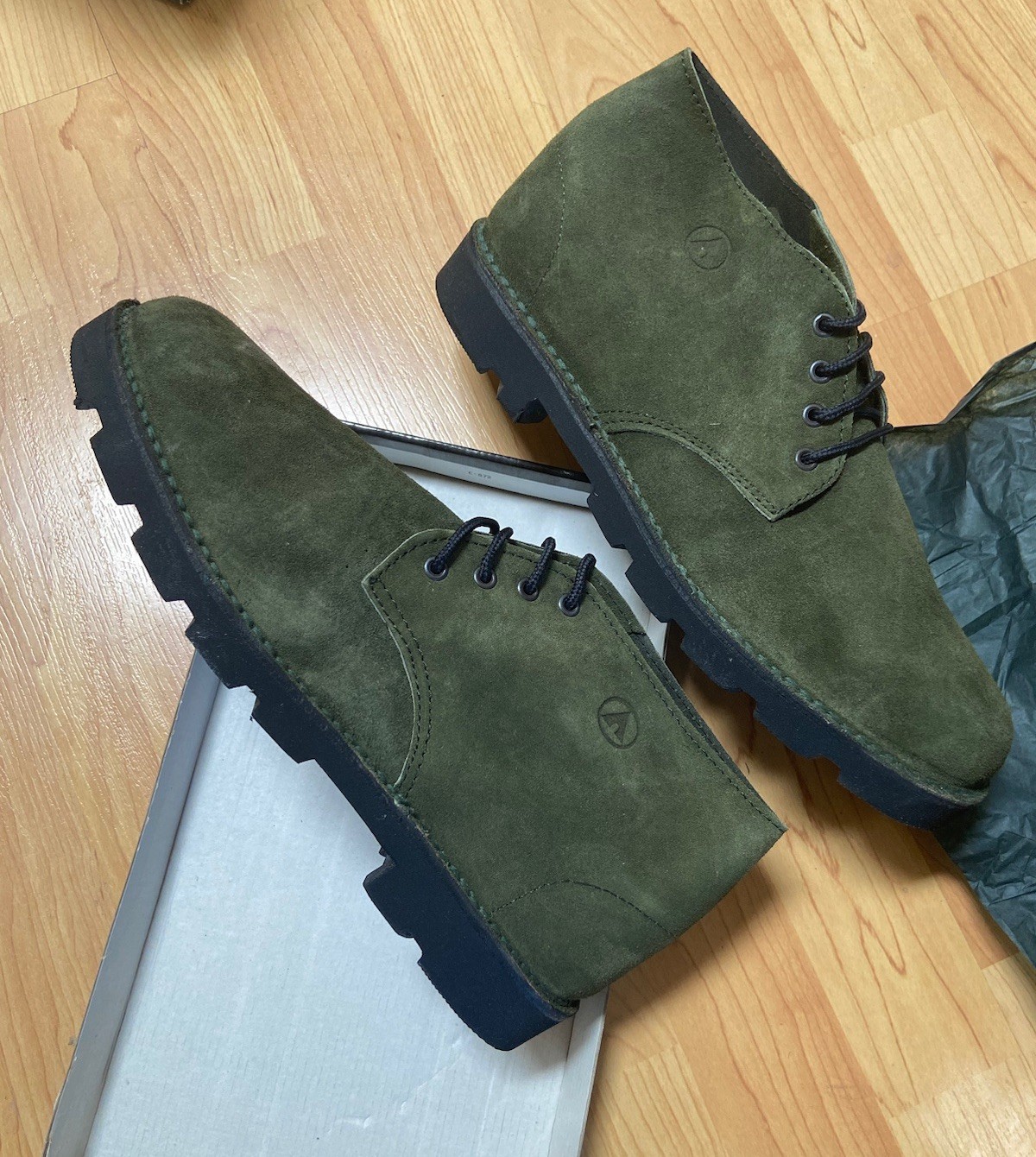 Vtg 90s Airwalk Desert Boots Sz 12 Deadstock Airwalkers Skate Green Suede