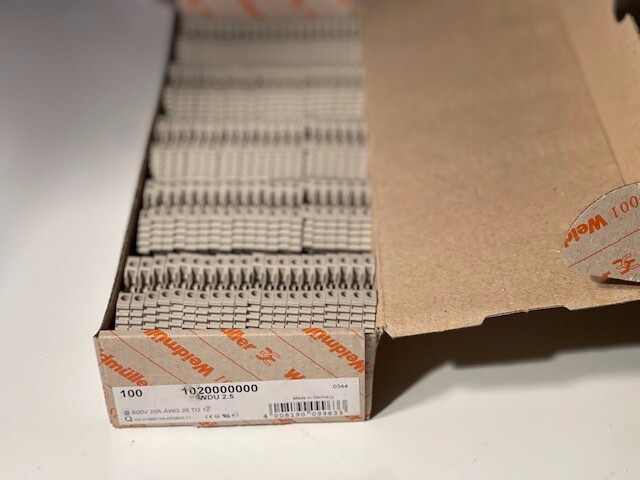 NEW WEIDMULLER TERMINAL BLOCKS 1020000000, 100 pcs NEW WEIDMULLER TERMINAL BLOCKS 1020000000, 100 pcs