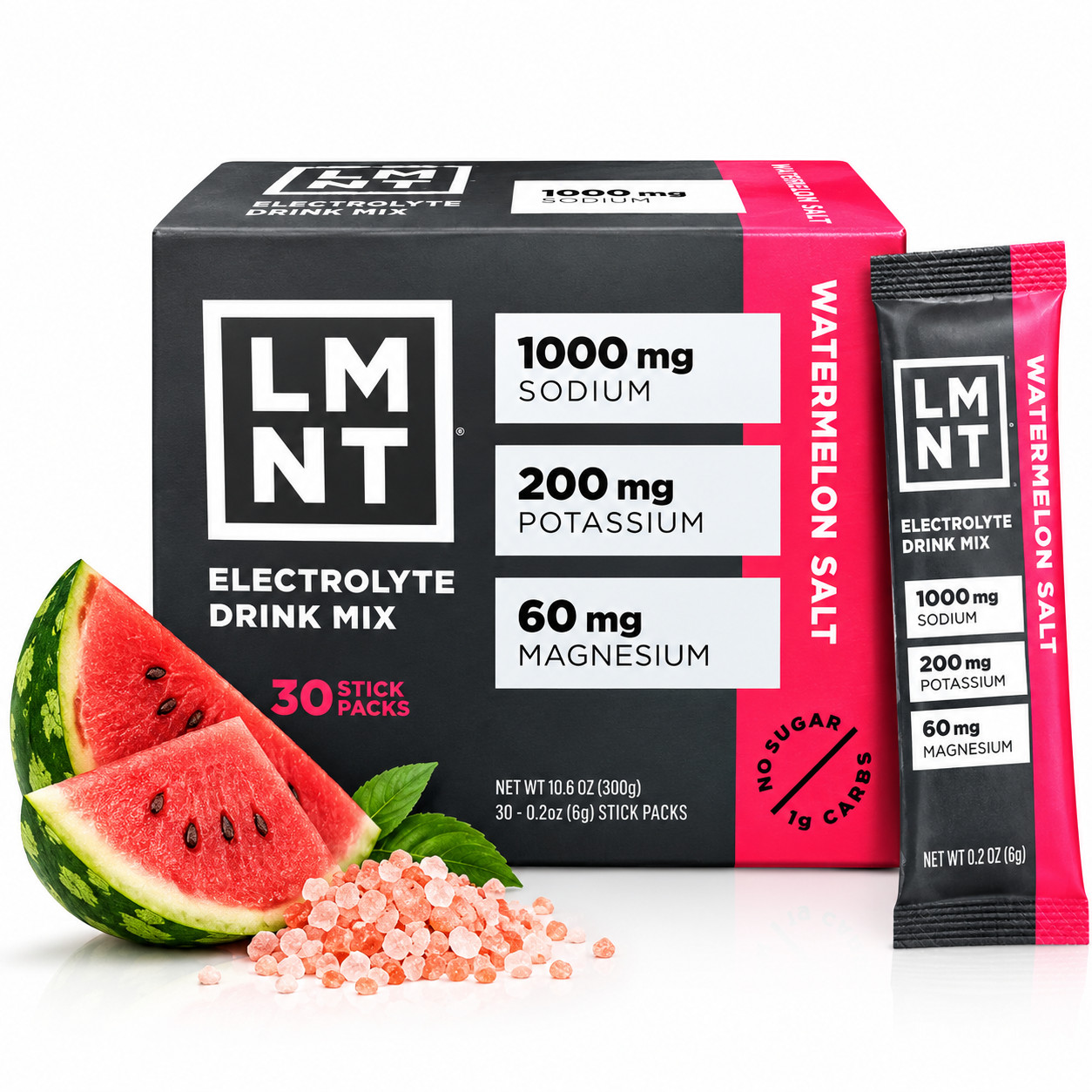NEW LMNT Electrolyte Drink Mix Watermelon 30 Pack Sugar Free Zero Sugar