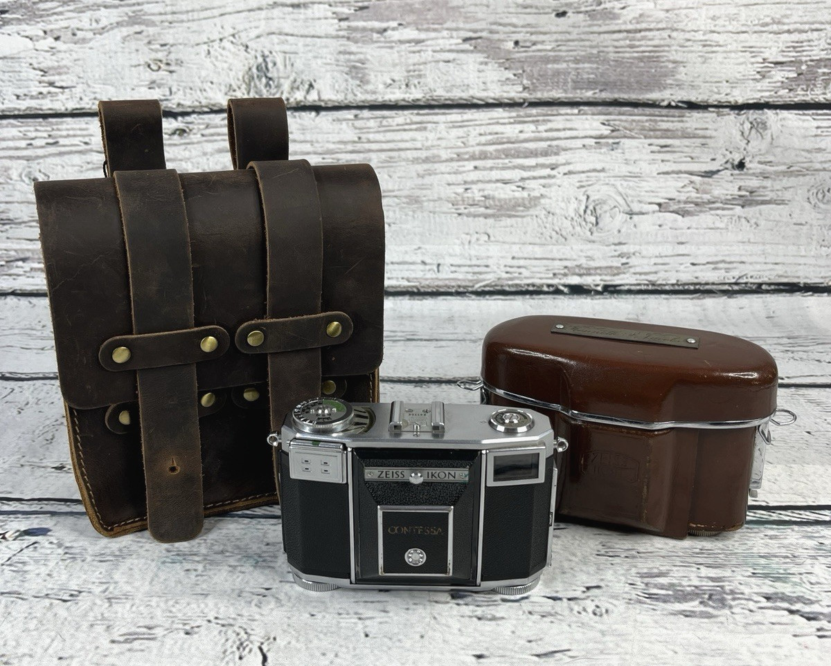 Zeiss Ikon CONTESSA 35mm rangefinder camera w/ Case & Carry Bag - UNTESTED