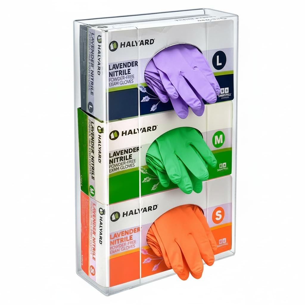 Azar 255630 Acrylic Gloves Box Dispenser Holder Wall Mount – Glove and Facial...