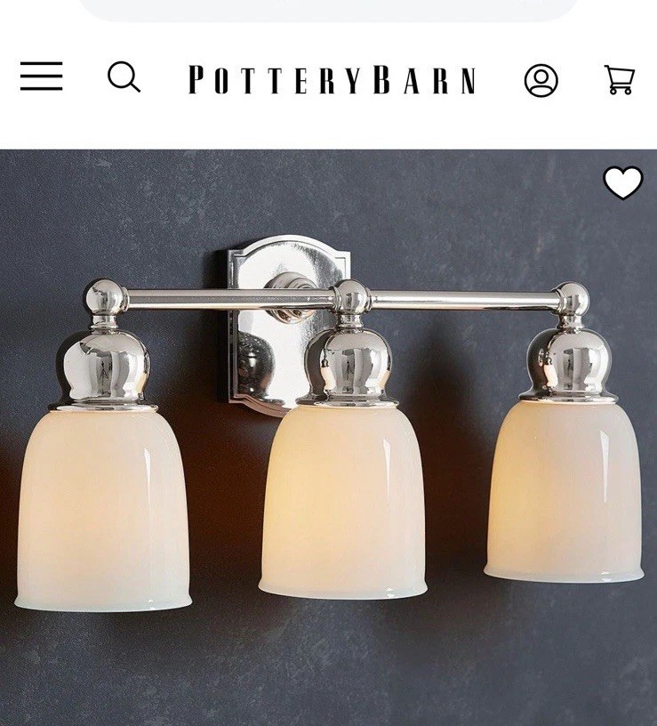 Pottery barn bathroom light fixture Covington Hotel Triple Sconce New In Box Pottery barn bathroom light fixture Covington Hotel Triple Sconce New In Box