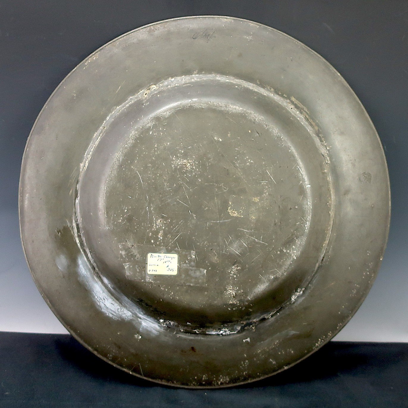 Early Pewter Charger 18th Century as is