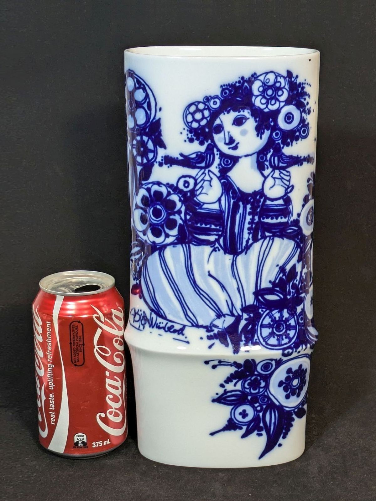 Signed Rosenthal Bjorn Wiinblad Vase — Girl with Two Birds — Studio Line – 1970s