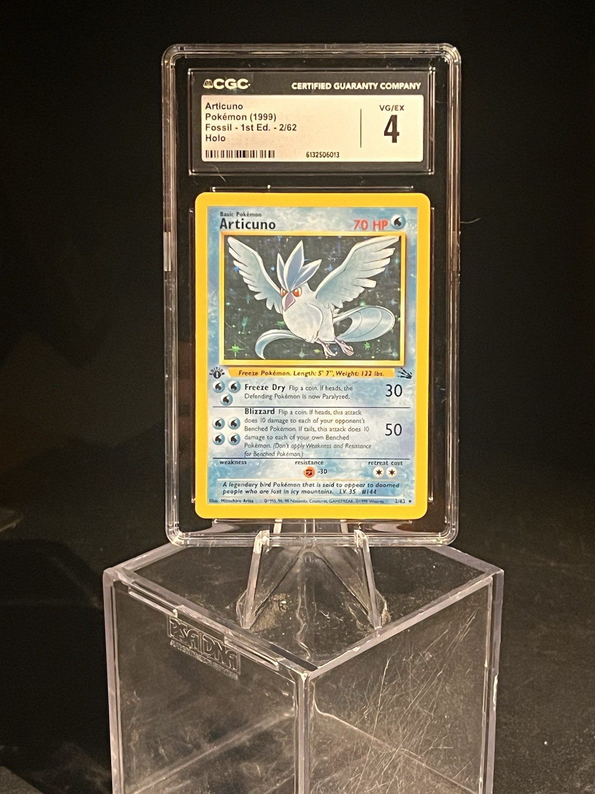 1999 Pokémon Articuno 2/62 Fossil Holo CGC 4