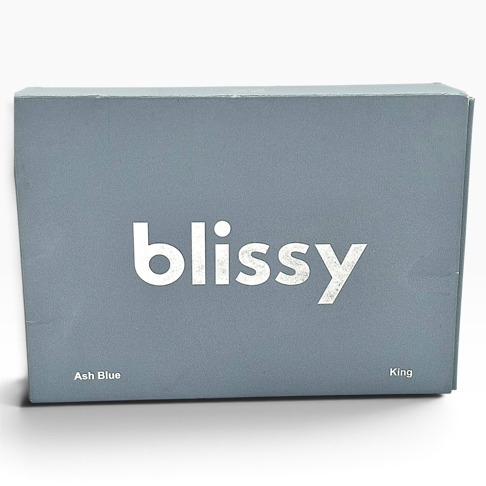 Blissy Silk Pillowcase King Size Ash Blue 100% Pure Mulberry Silk 22 Momme NIB