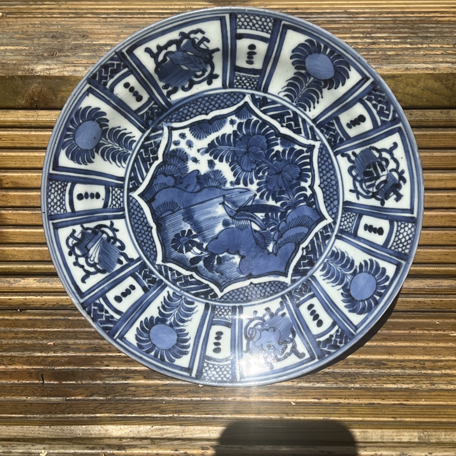 Antique 17thC Japanese Arita Kraak Style Plate Charger Edo Period Fuyo-de Mark