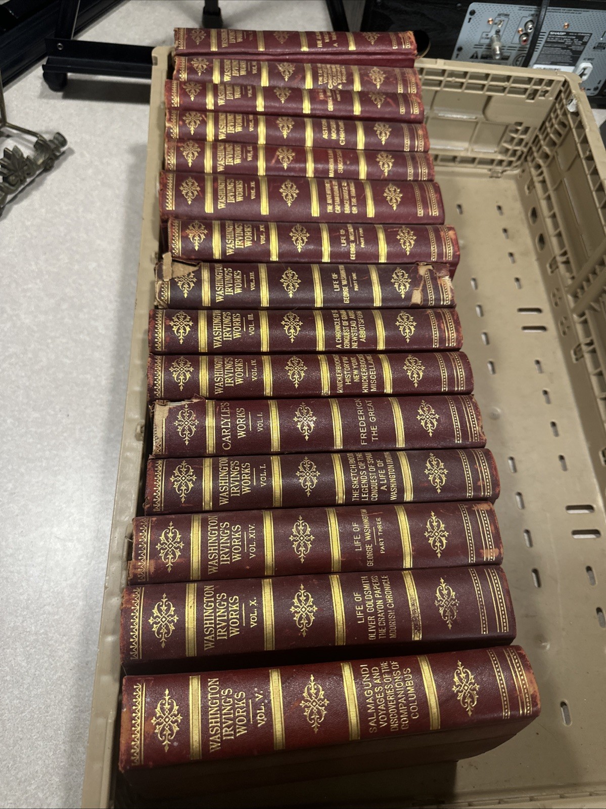 1897 The Works of Washington IRVING 15 Volumes Set Leather Hardcover Antique 1897 The Works of Washington IRVING 15 Volumes Set Leather Hardcover Antique