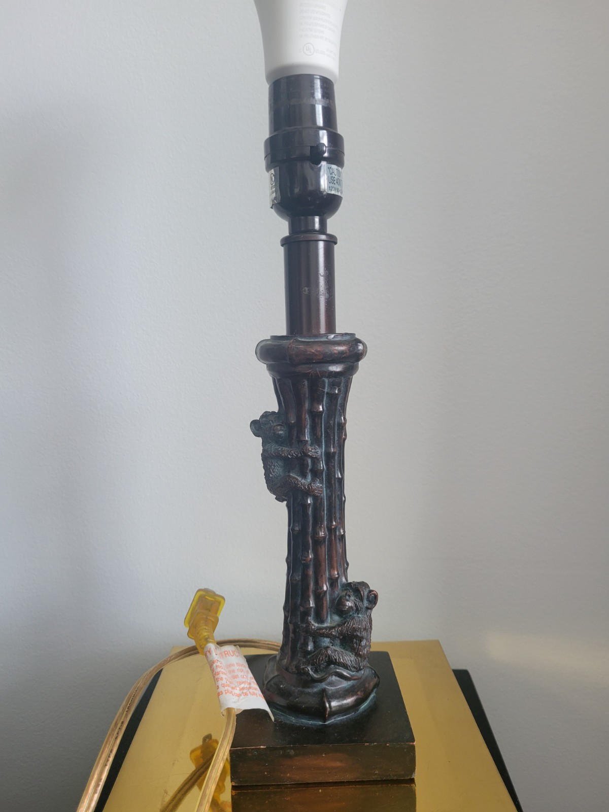 Pier One Key West Tropical Chimpanzee Monkey Bamboo Tree Table Lamp VINTAGE