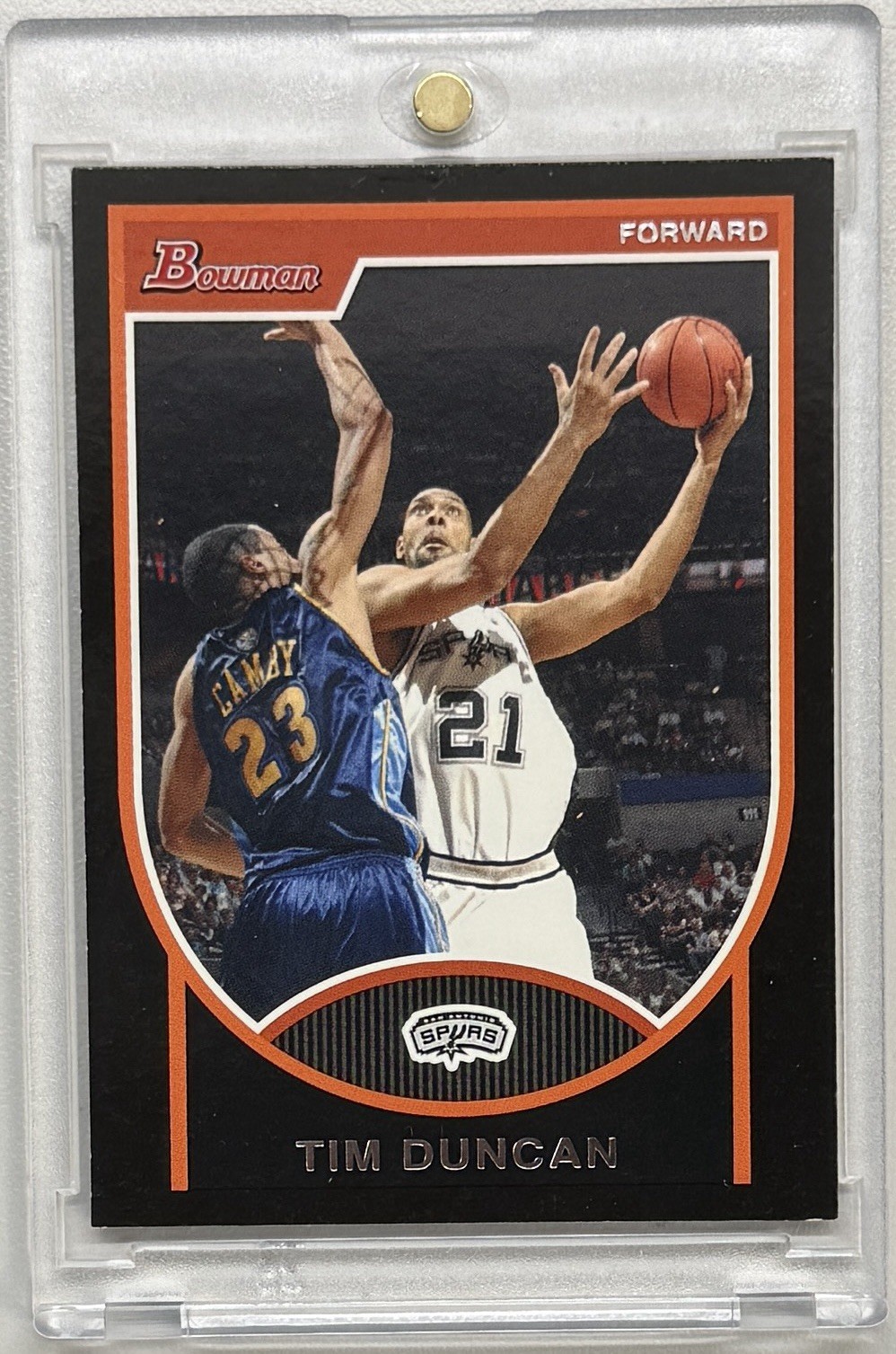 2007 RARE BOWMAN TOPPS TIM DUNCAN ORANGE BLACK BORDER PARALLEL 2007 RARE BOWMAN TOPPS TIM DUNCAN ORANGE BLACK BORDER PARALLEL