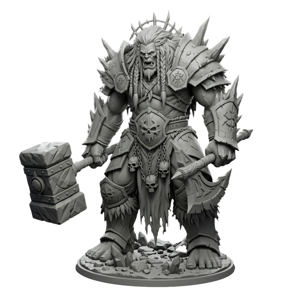 Frost Giant Resin Mini D&D 3D Printed Futuristic Fantasy TTRPG Miniature 100mm