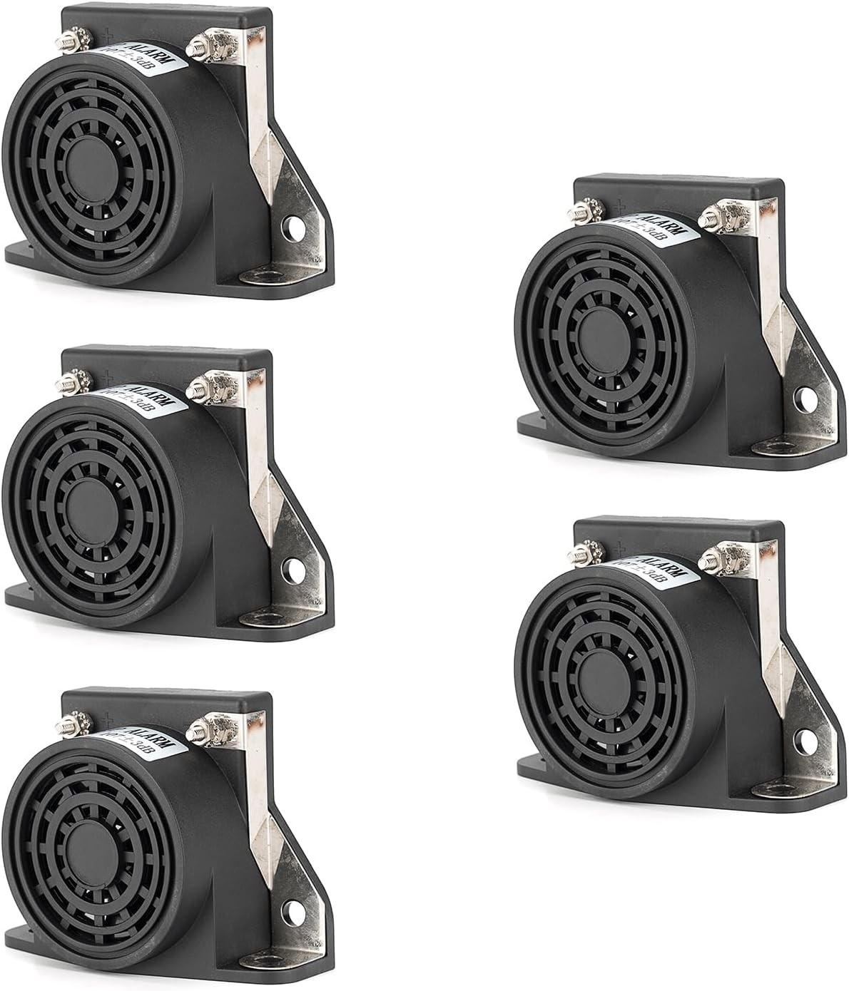 5-Pack Backup Alarm for Trucks 12V-48V DC 107dB IP67 for Semi Truck Forklift RV