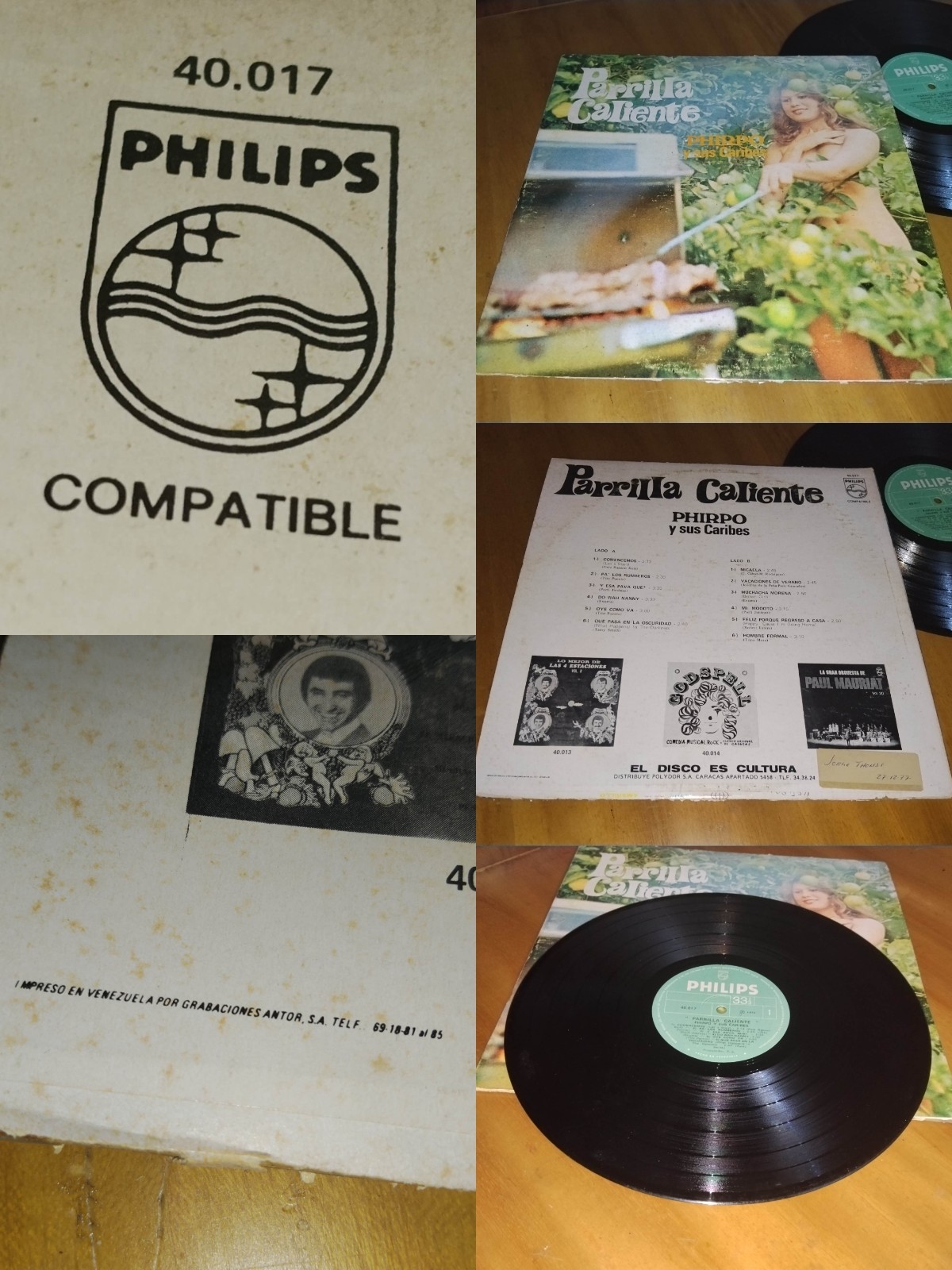 Phirpo Y Sus Caribes Parrilla Caliente ULTRA RARE Vinyl Lp Venezuela FIRST PRESS