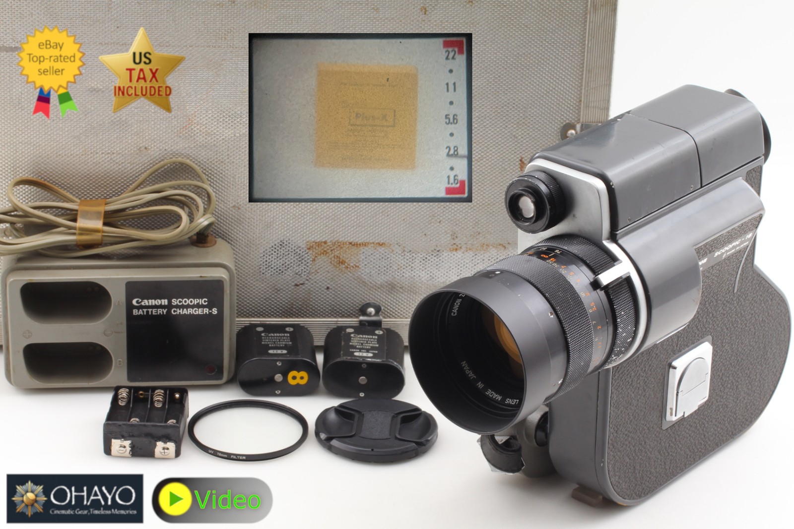 CLA\'d Read [Near MINT] w/ Case Canon Scoopic-16 16mm Film Movie Camera FromJAPAN