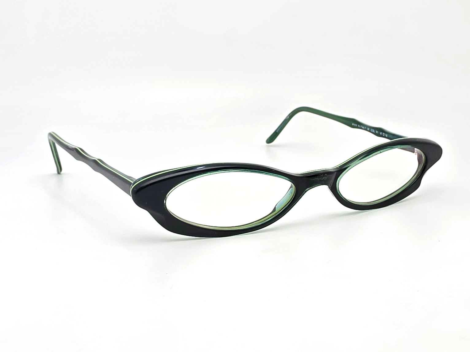 Coda Eyewear Latte Col. V1 Green Petite Cat Eye Eyeglasses Frame Italy 47-18-134