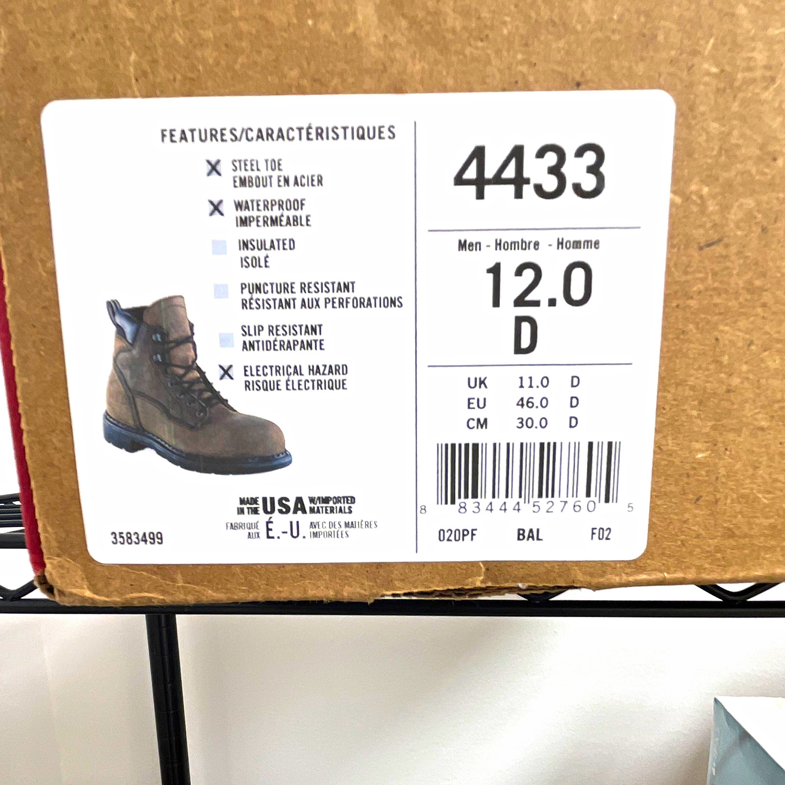 Red Wing Shoes 4433 Men\'s Steel Toe Waterproof EH Work Boots Brown 12D Red Wing Shoes 4433 Men\'s Steel Toe Waterproof EH Work Boots Brown 12D