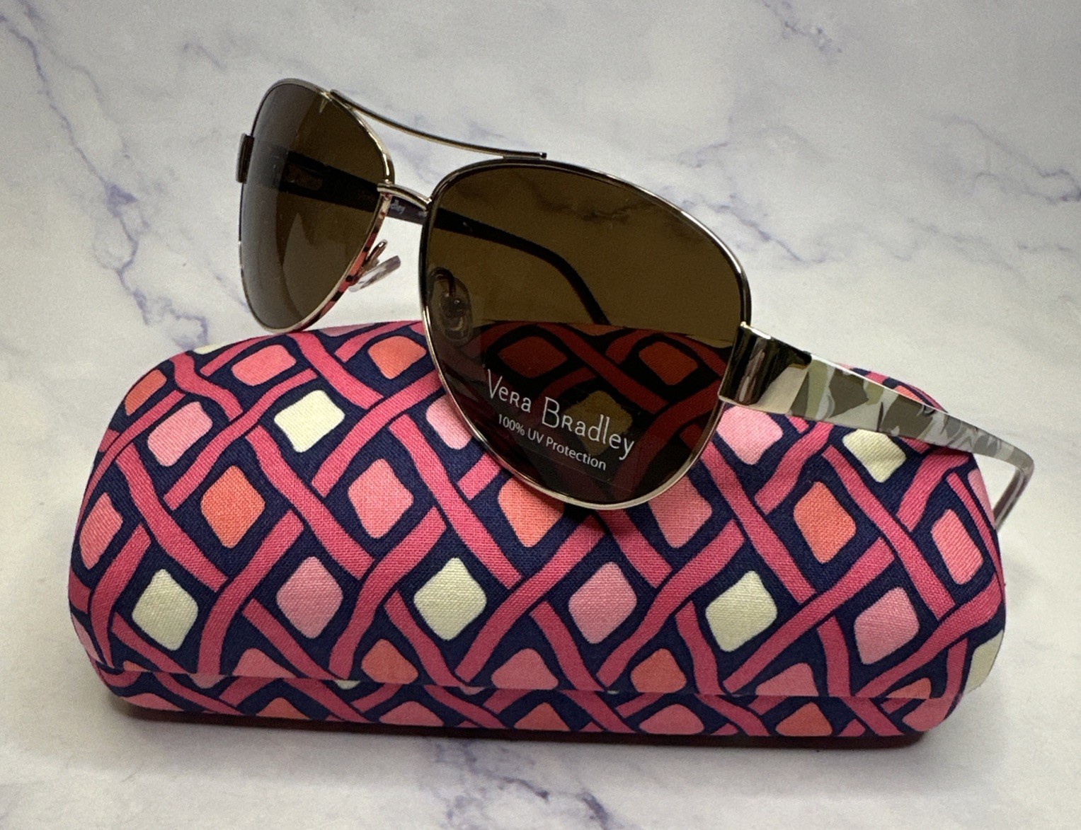 Vera Bradley ADRIAN CS PRD Portobello Road Sunglasses 58-12-135 UV400 with Case