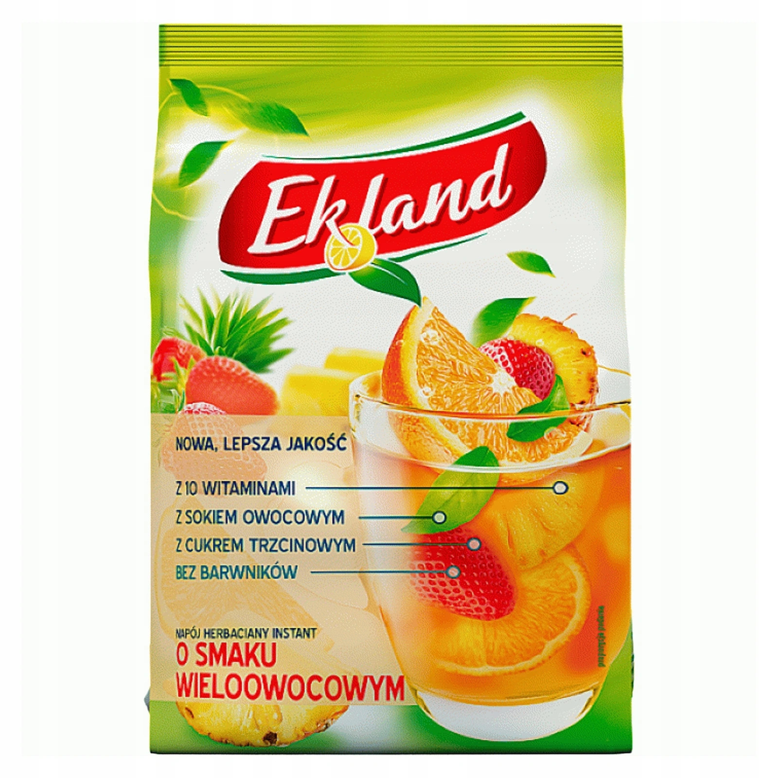 Ekland Tea Instant Drink: MULTI FRUIT Flavor -HOT or COLD  300g 