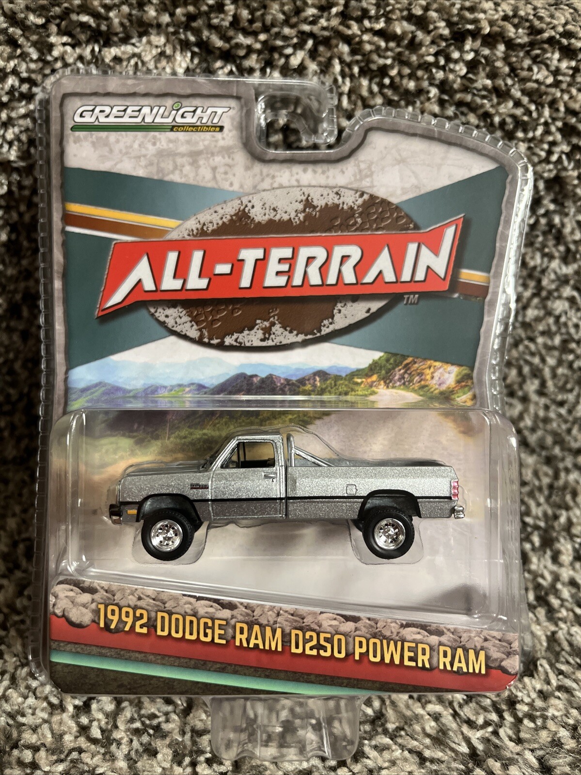 1:64 Greenlight 1992 Dodge Ram D-250 Power Ram Silver Diecast NEW