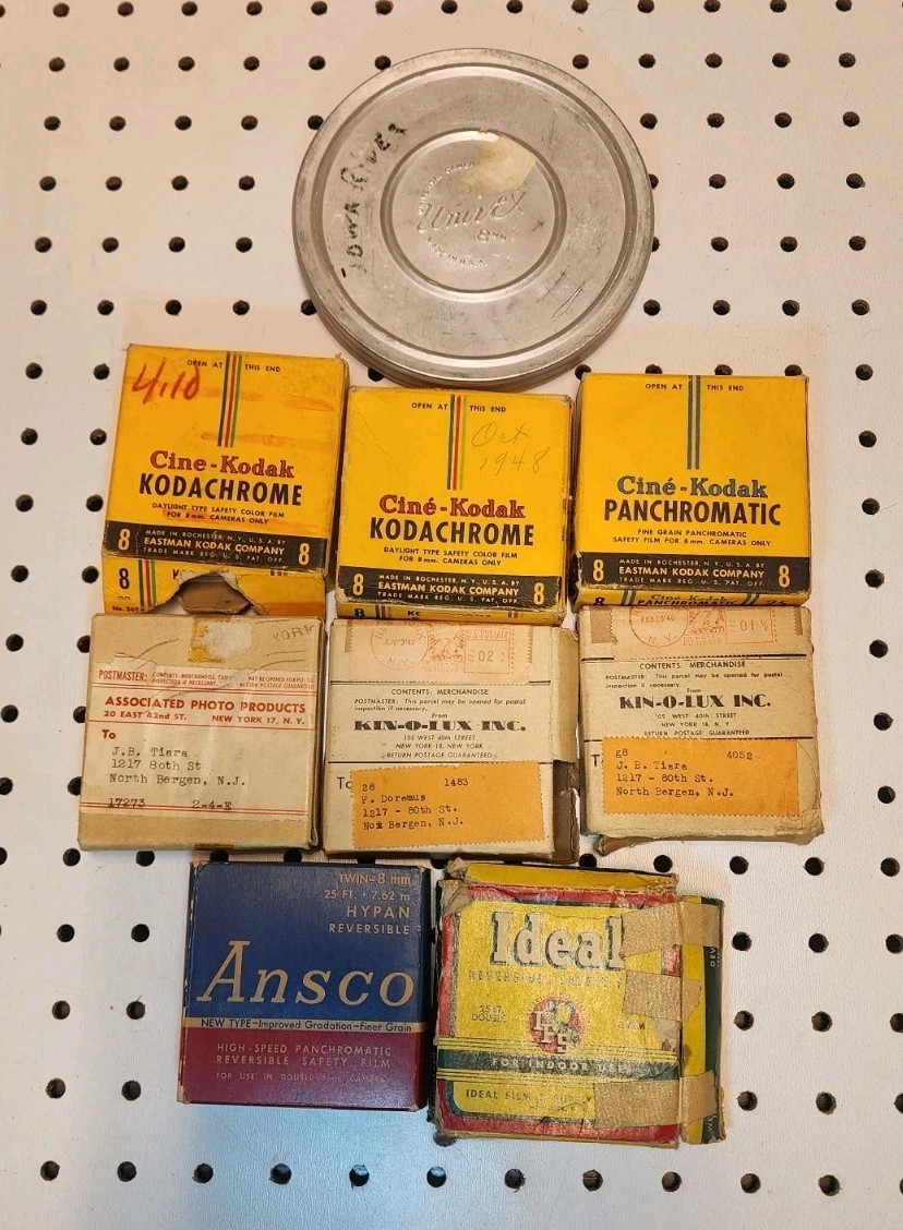 Vintage 1940s 8mm Movie Film Reel Lot Kodak Ansco Ideal KinOLux Home Movies