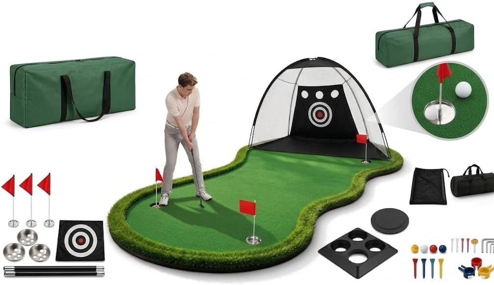 Huge 5X15 Largest Size Golf Putting Green Practice Putting Mat w/ NET COMBO Huge 5X15 Largest Size Golf Putting Green Practice Putting Mat w/ NET COMBO