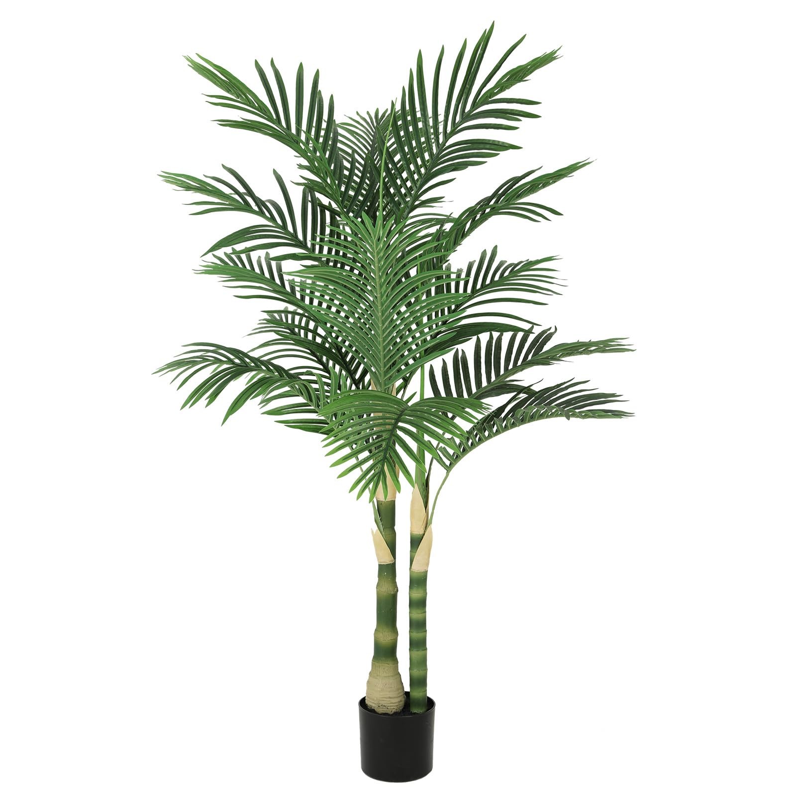 Nafresh 5ft Ultra-Full UV Resistant Fake Golden Cane Palm Tree Double Trunks Nafresh 5ft Ultra-Full UV Resistant Fake Golden Cane Palm Tree Double Trunks