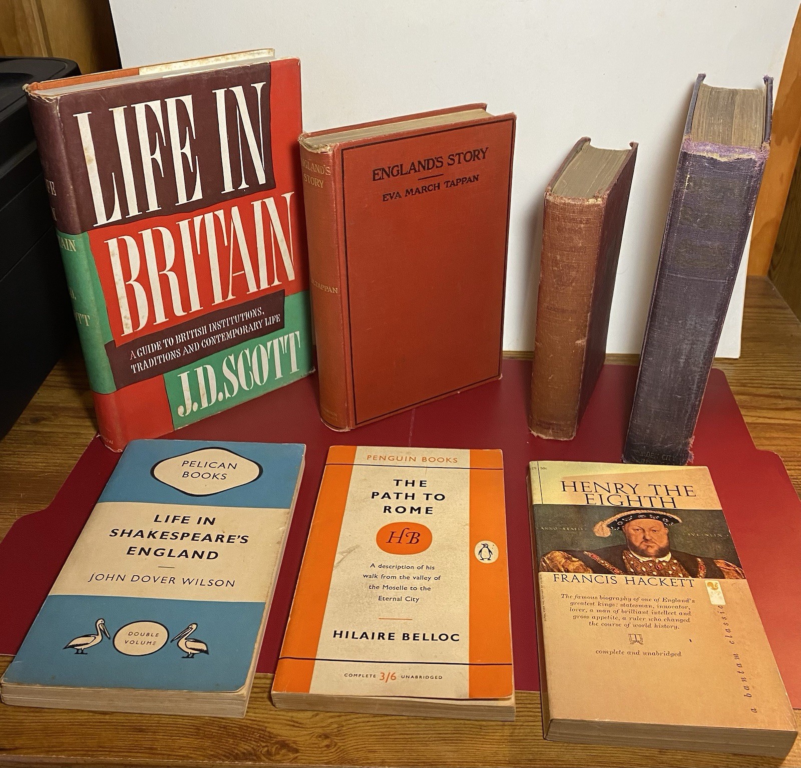 Vintage British History & Travel Book Lot (7) - 1901-1950s - Hardcover & Penguin