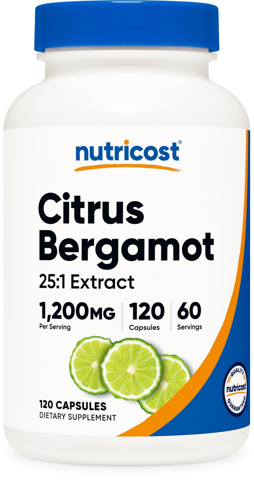 Nutricost Citrus Bergamot Capsules 1,200mg, 120 Count (Pack of 1), Multicolor