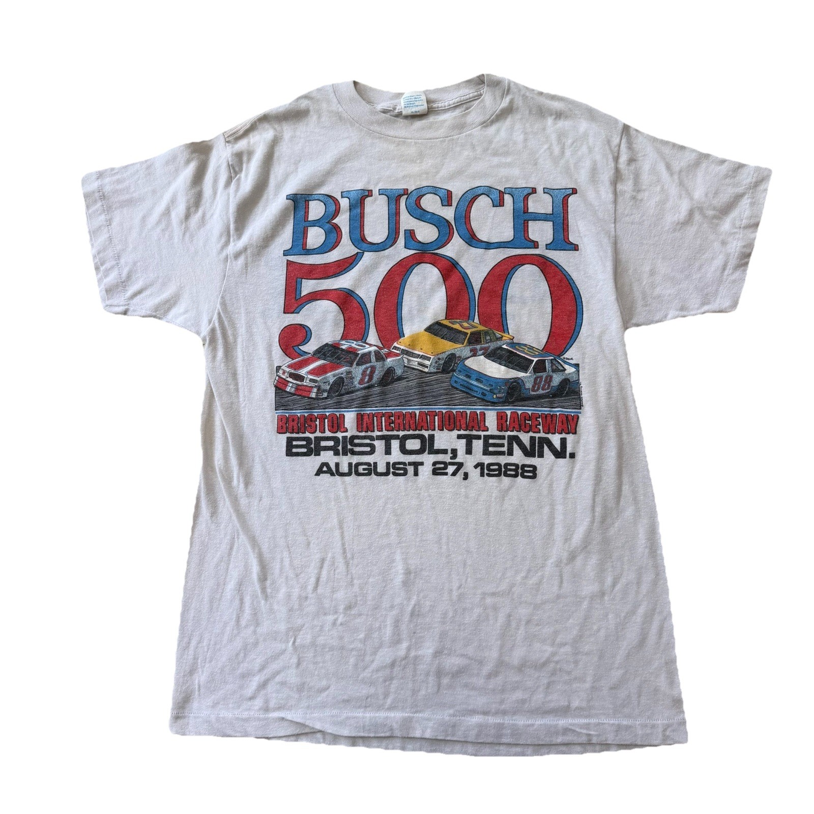 Vtg 1988 Busch 500 NASCAR Racing Shirt Chef By Anvil Sz XL USA Single Stitch 