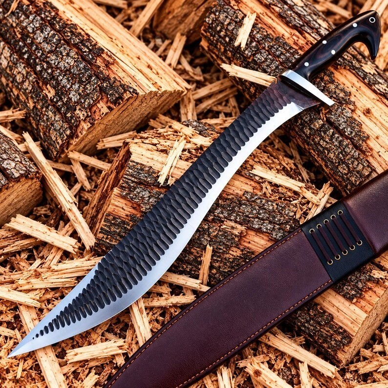 Handmade High Carbon File Steel Short Sword Heavy Duty Survival Knife Sheath